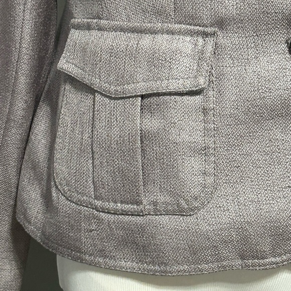 The Limited women’s size M jacket color tan 2 button up front with pockets - Picture 3 of 9